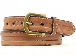 M and F Western Product N2710202 Men's Standard Belt in Brown Cow with Raised Edges